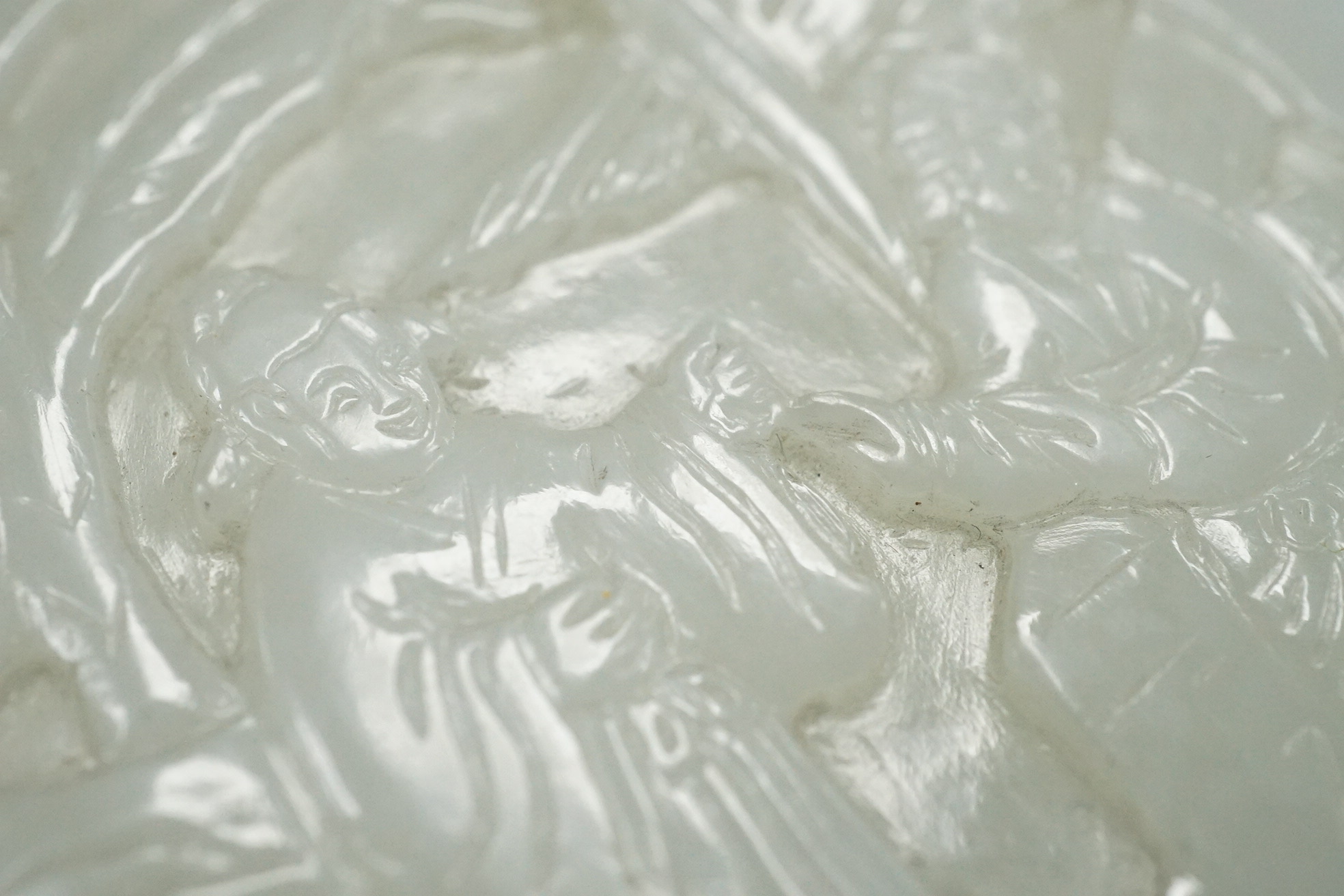 A Chinese white jade pendant plaque, possibly Qing dynasty